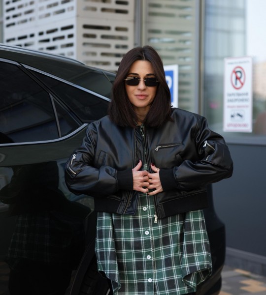 Бомбер з еко-шкіри Чорний | Showroom By Nona — зображення 4